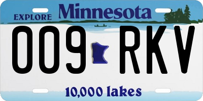 MN license plate 009RKV