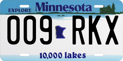 MN license plate 009RKX