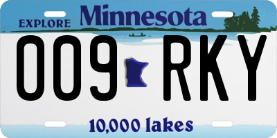 MN license plate 009RKY