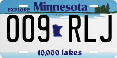 MN license plate 009RLJ