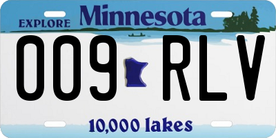 MN license plate 009RLV