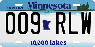MN license plate 009RLW
