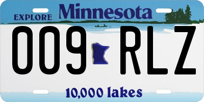MN license plate 009RLZ