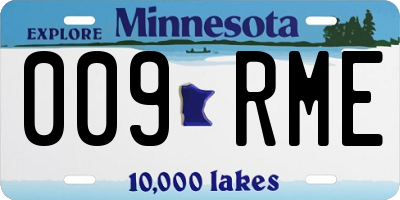 MN license plate 009RME