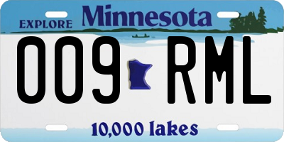 MN license plate 009RML
