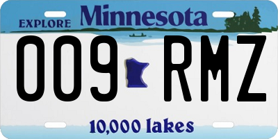 MN license plate 009RMZ