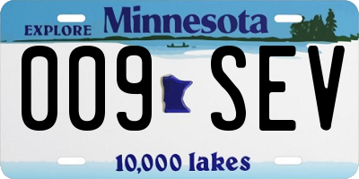 MN license plate 009SEV