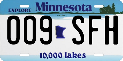 MN license plate 009SFH