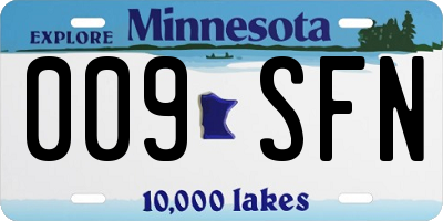 MN license plate 009SFN