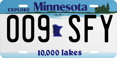 MN license plate 009SFY