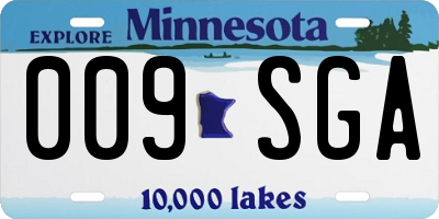 MN license plate 009SGA