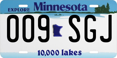 MN license plate 009SGJ