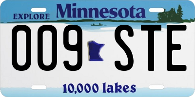 MN license plate 009STE