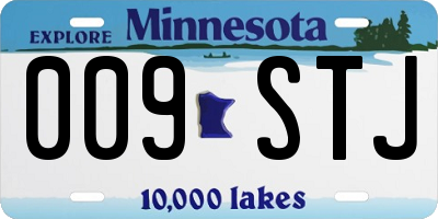 MN license plate 009STJ
