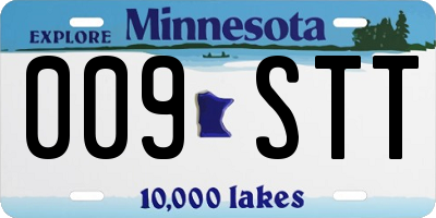 MN license plate 009STT