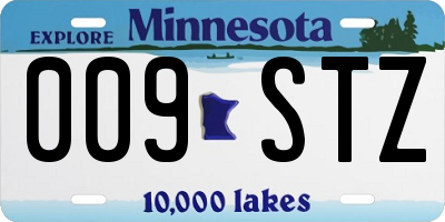 MN license plate 009STZ