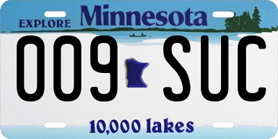MN license plate 009SUC