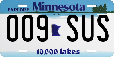 MN license plate 009SUS