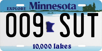 MN license plate 009SUT