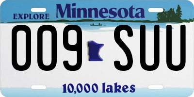 MN license plate 009SUU