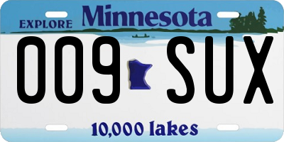 MN license plate 009SUX