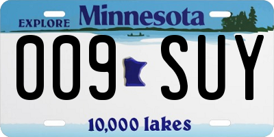 MN license plate 009SUY