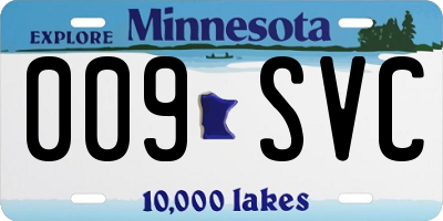 MN license plate 009SVC