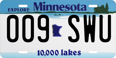 MN license plate 009SWU