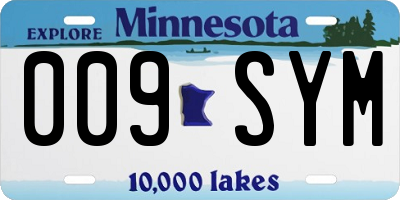 MN license plate 009SYM