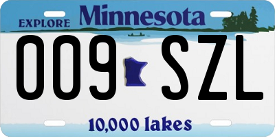 MN license plate 009SZL