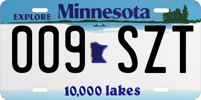 MN license plate 009SZT