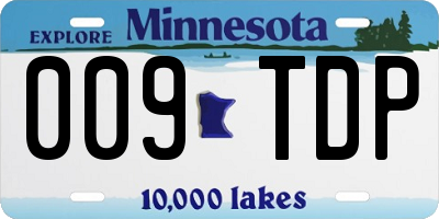 MN license plate 009TDP