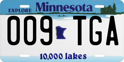 MN license plate 009TGA