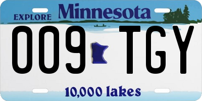 MN license plate 009TGY