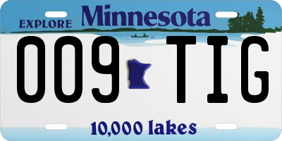 MN license plate 009TIG