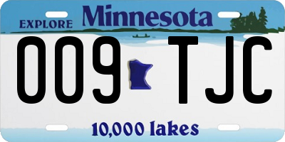 MN license plate 009TJC