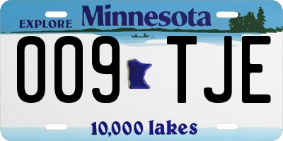 MN license plate 009TJE