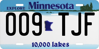 MN license plate 009TJF