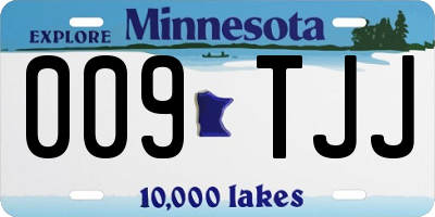 MN license plate 009TJJ
