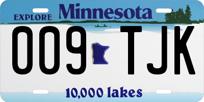 MN license plate 009TJK