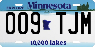MN license plate 009TJM