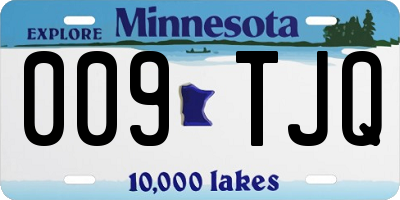 MN license plate 009TJQ