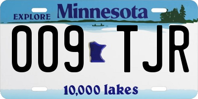 MN license plate 009TJR