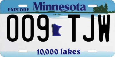 MN license plate 009TJW
