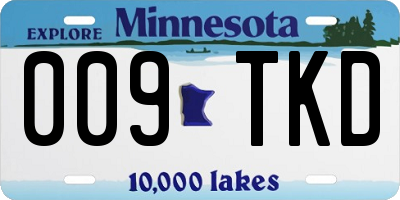 MN license plate 009TKD