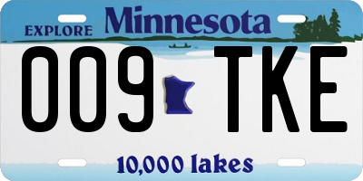 MN license plate 009TKE