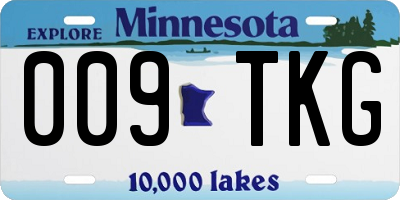 MN license plate 009TKG