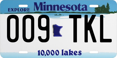 MN license plate 009TKL