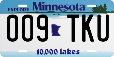 MN license plate 009TKU