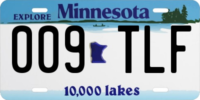 MN license plate 009TLF